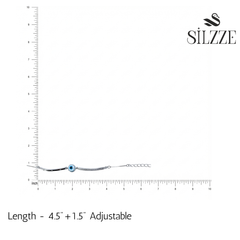 Silver Kids Evil Eye Daisy Bracelet