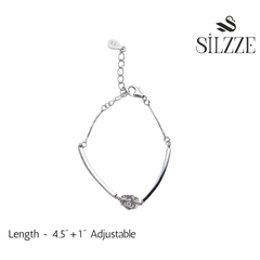 Silver Sparkling Rose Flower Bracelet for Kids