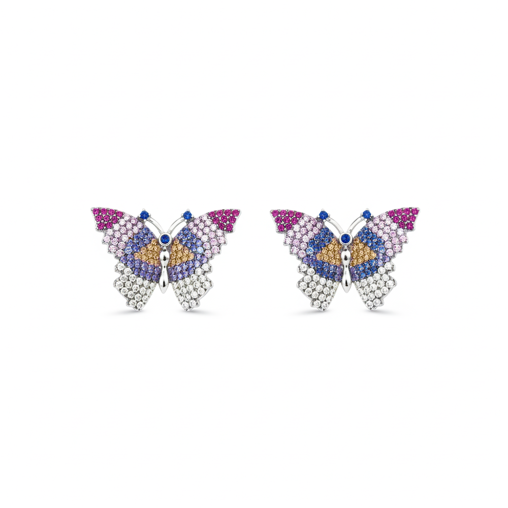 Silver Italian Fancy Butterfly set