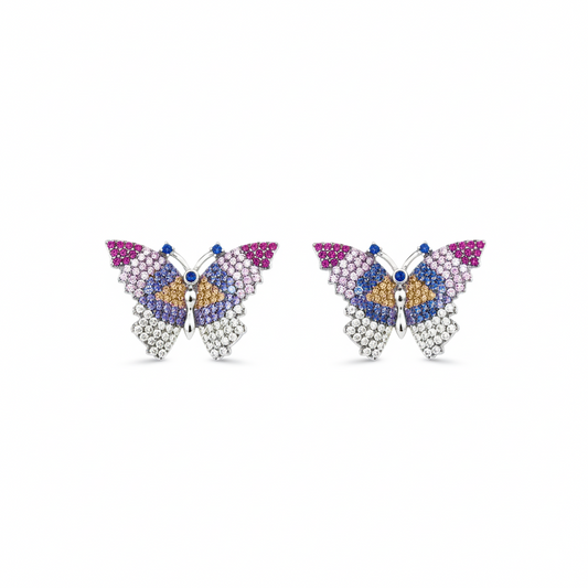 Silver Italian Fancy Butterfly set