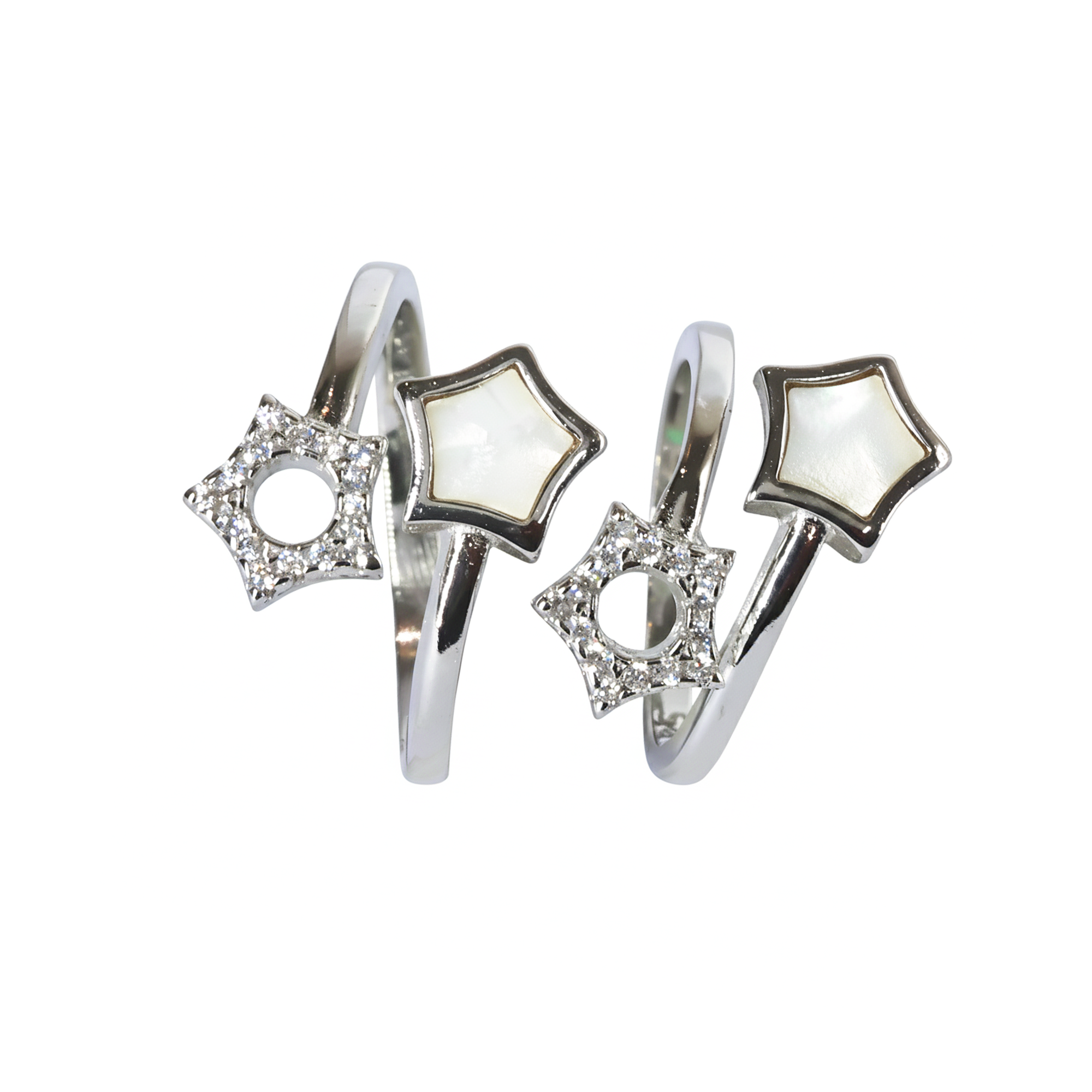 Silver Celestial Dual Star Toe Ring