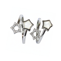 Silver Celestial Dual Star Toe Ring