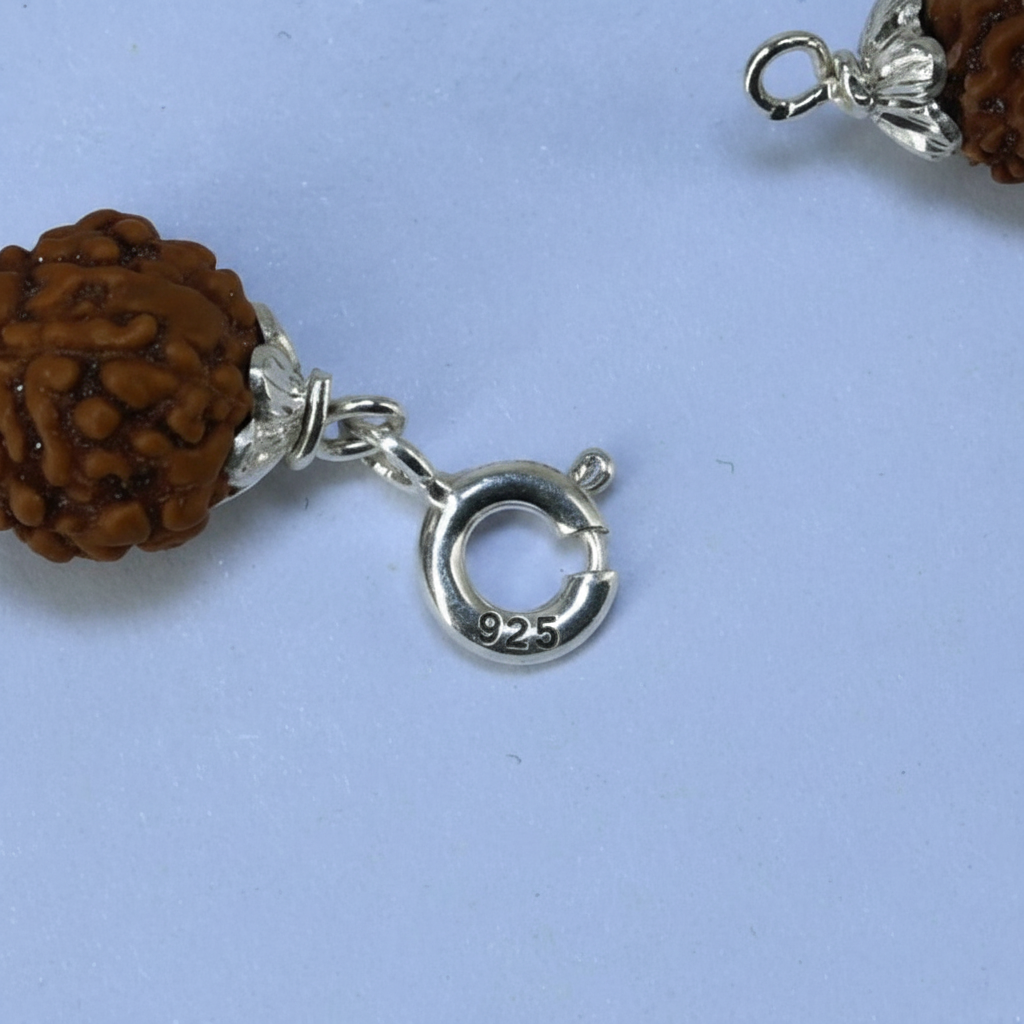 Silver Swastik Symbol Rudraksh chain Bracelet