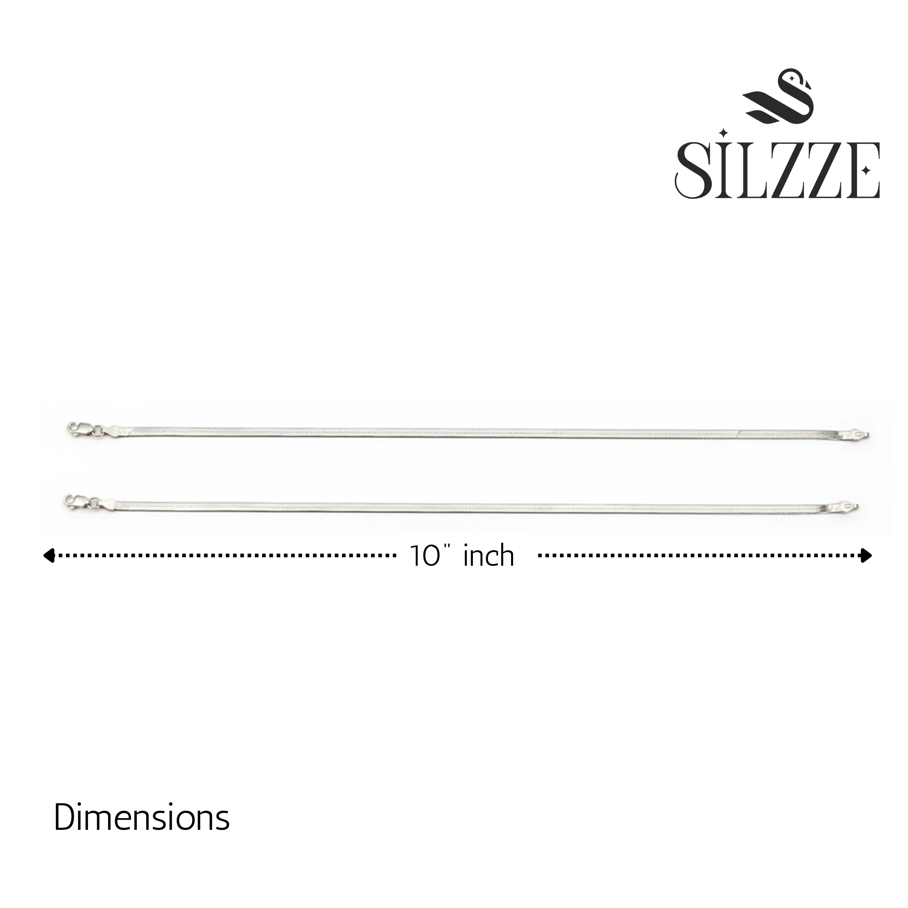 Silver Premium Wide Herringbone Chain Anklet for her