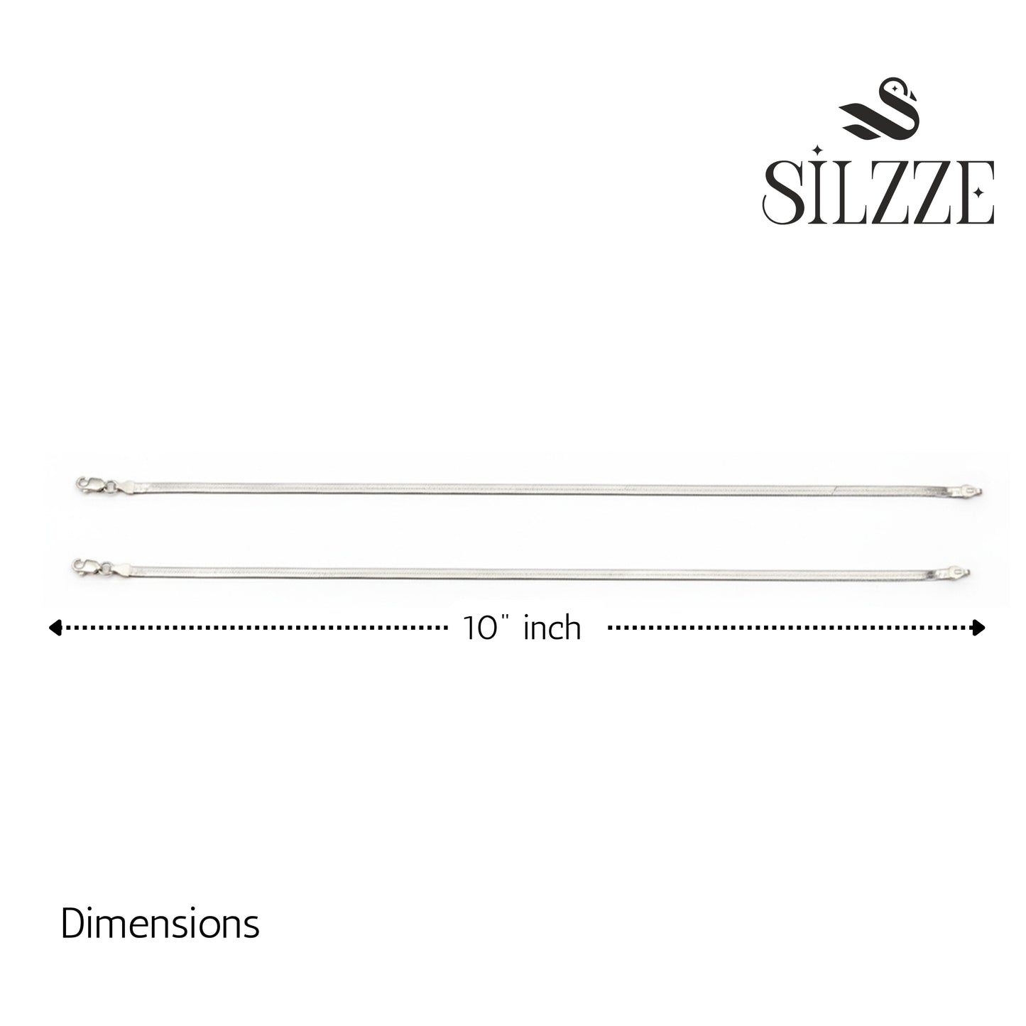 Silver Premium Wide Herringbone Chain Anklet for her