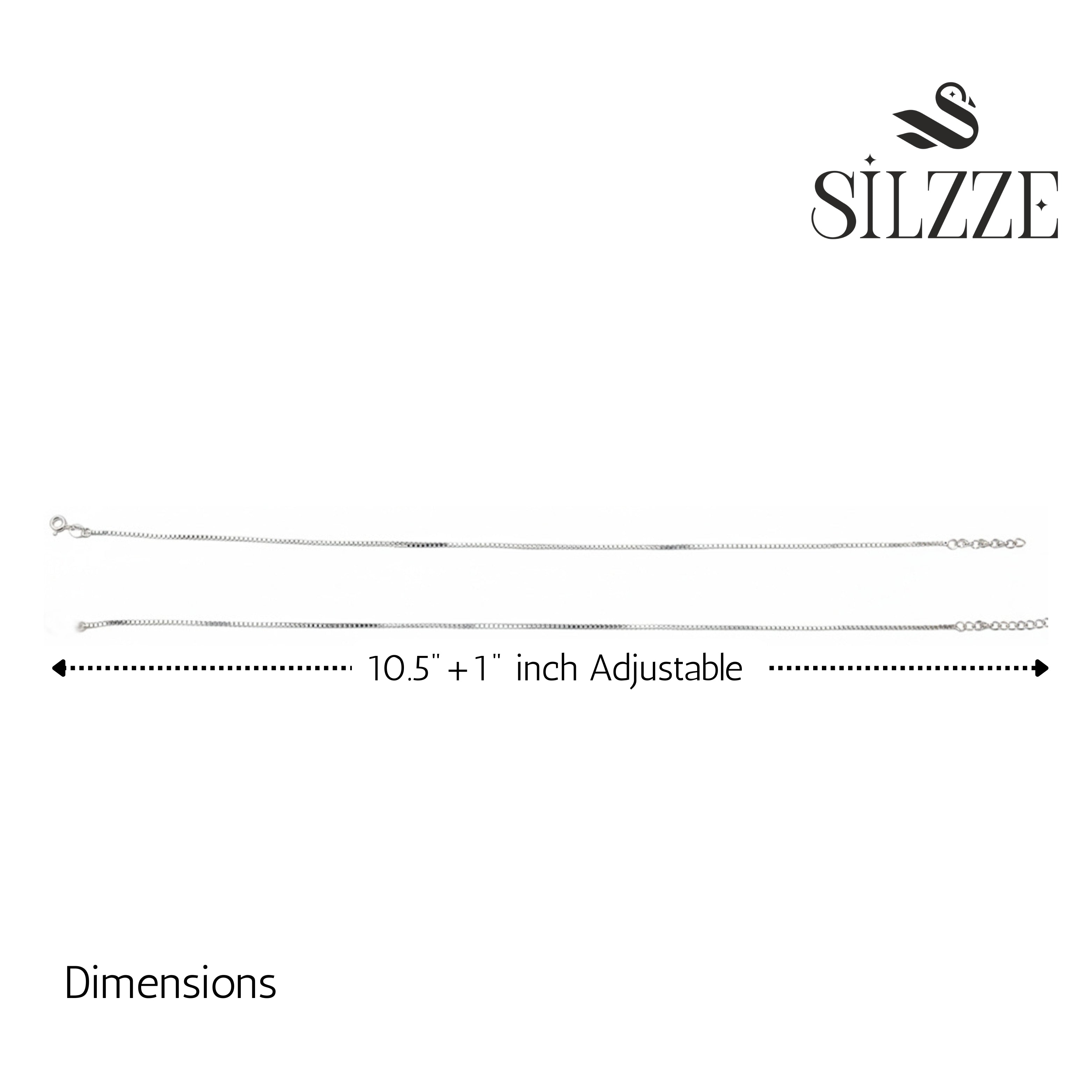 925 Silver premium box chain Anklet for her