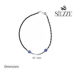 Silver Modern & Trendy Evil eye silver bar Anklets for her