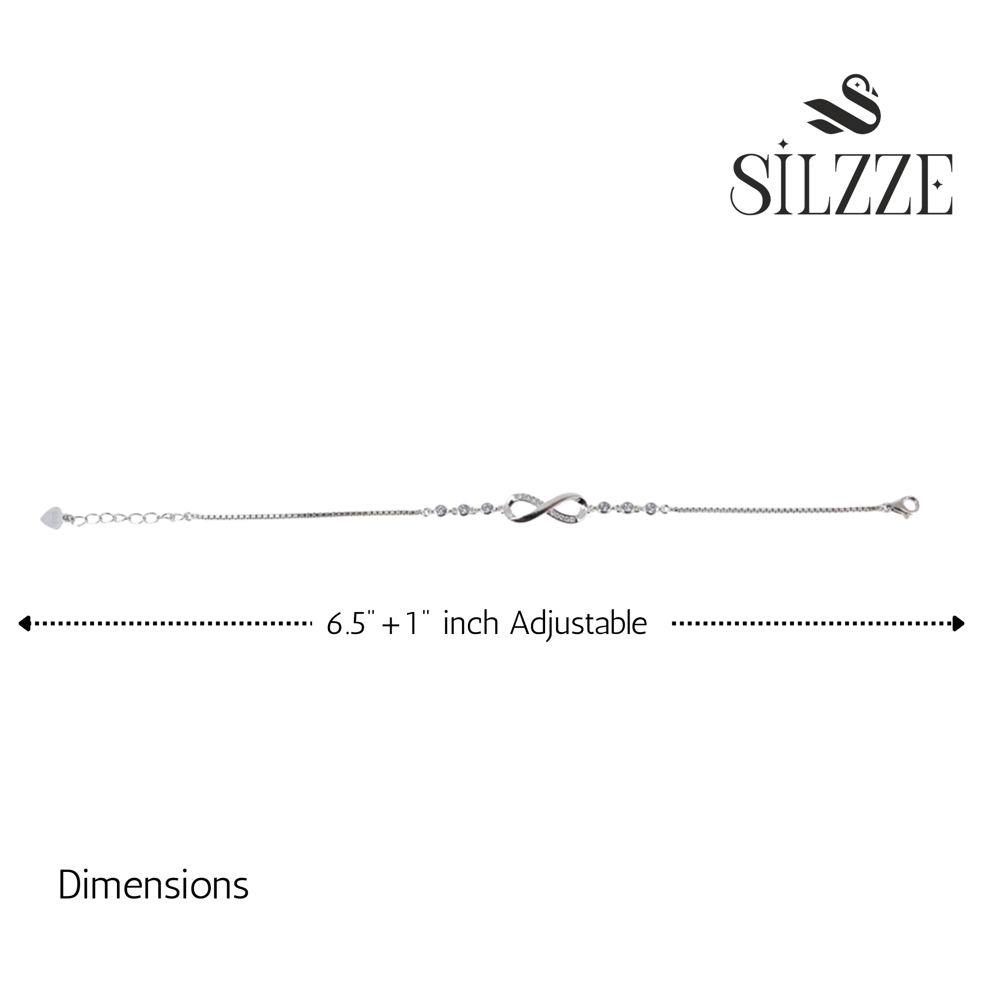 Silver Infinity Fancy Chain Bracelet For her