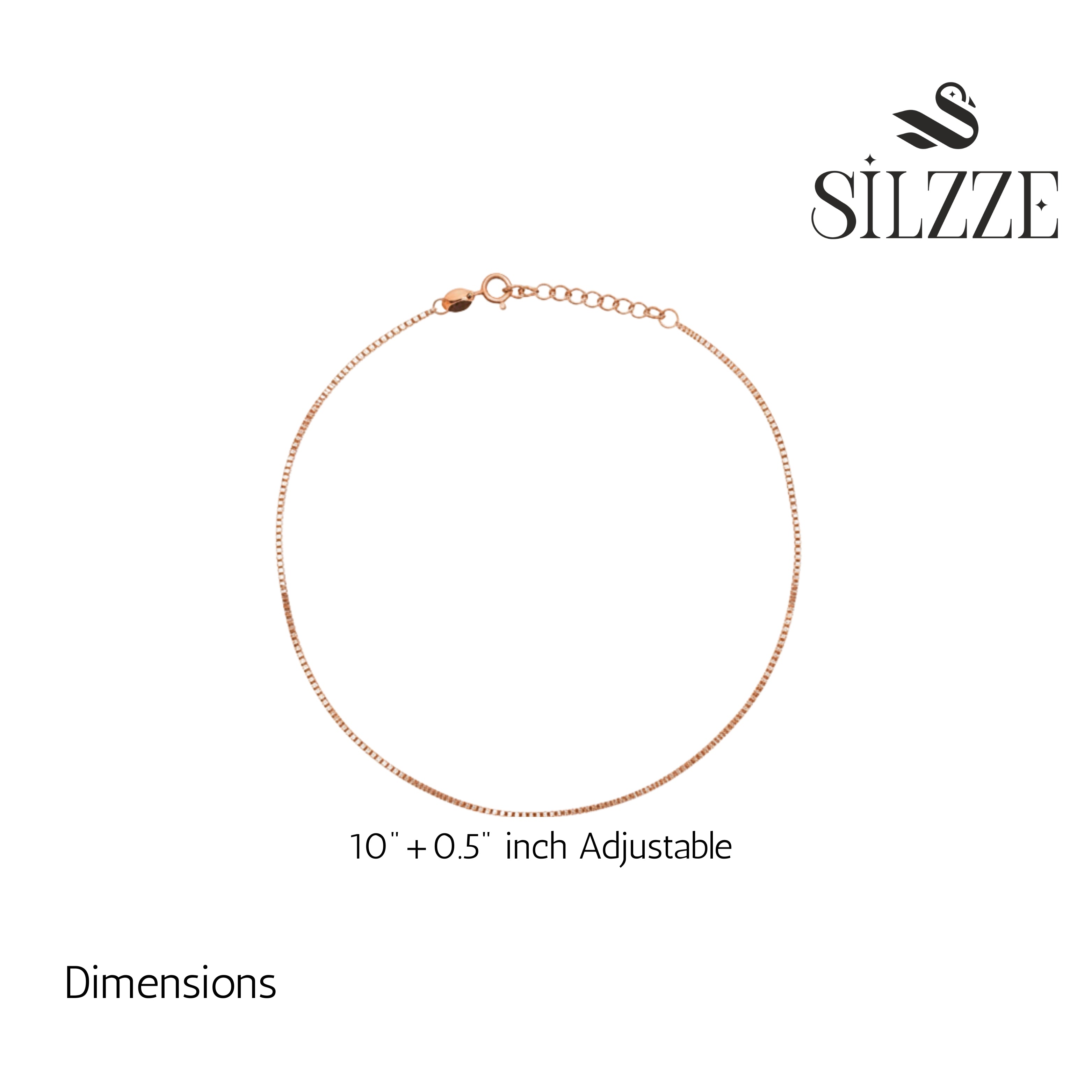 Rose Gold Box chain Anklet For her