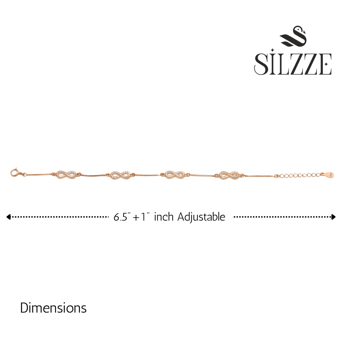Rose gold Multi infinity Box chain Bracelet for her