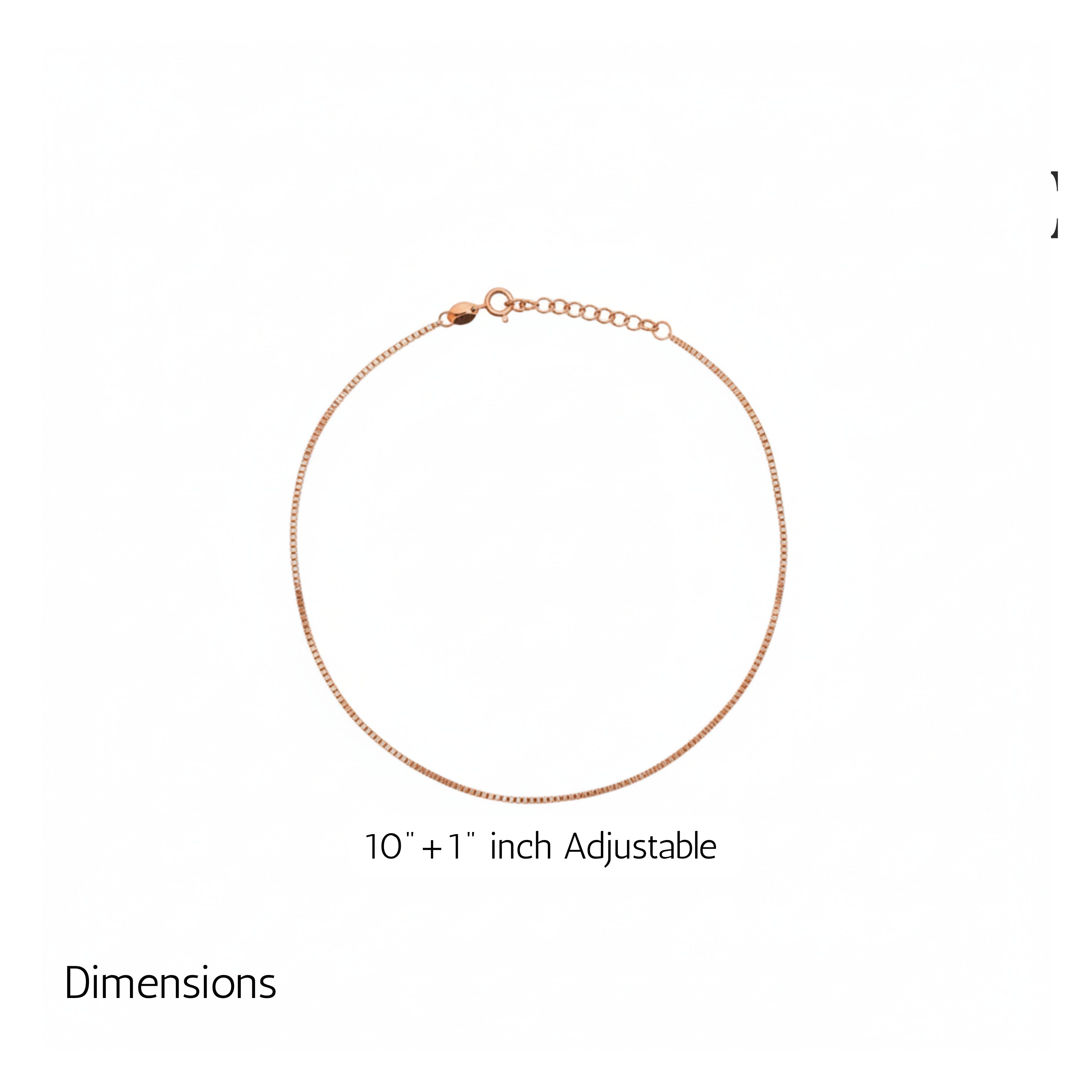 Rose gold premium box chain Anklet for her
