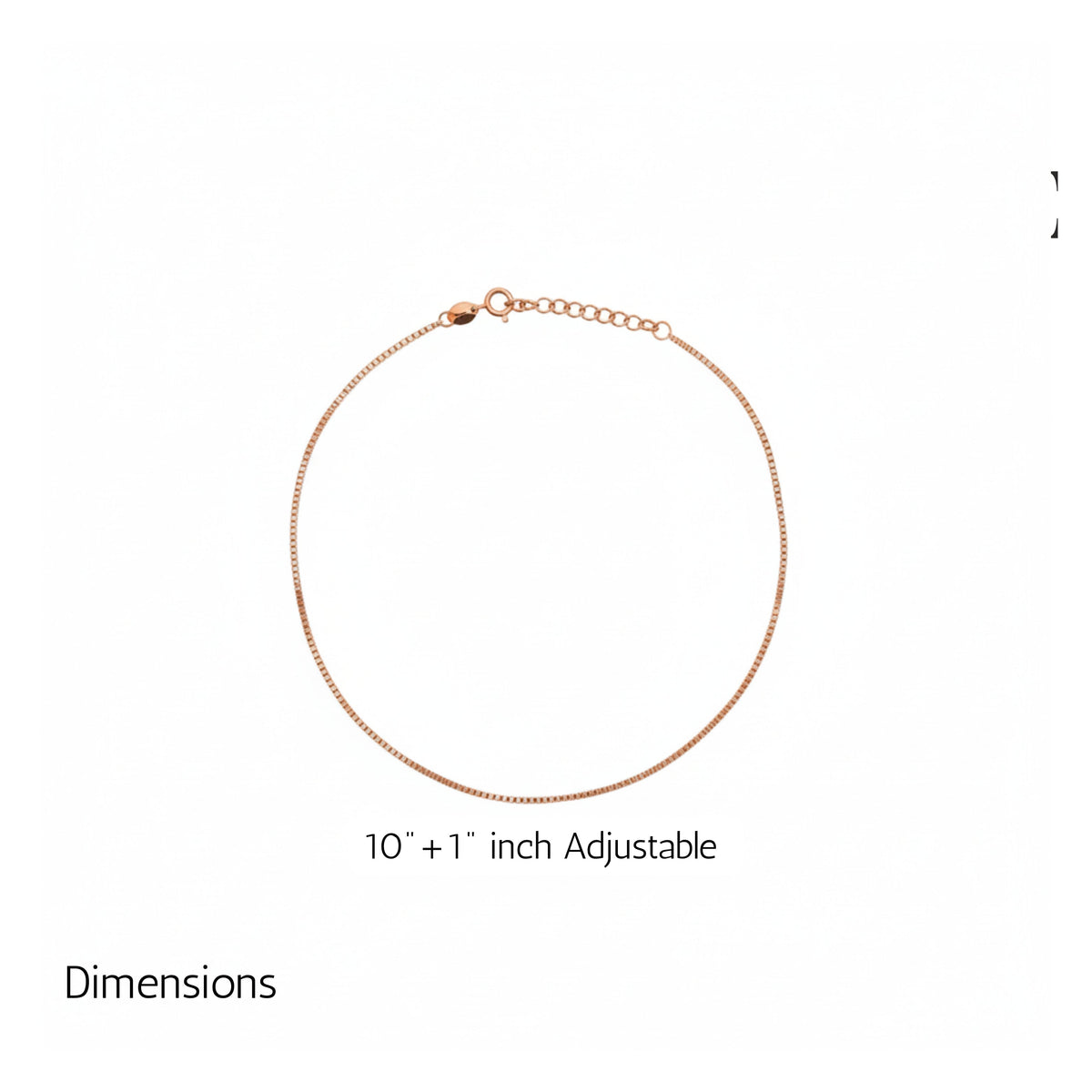 Rose gold premium box chain Anklet for her