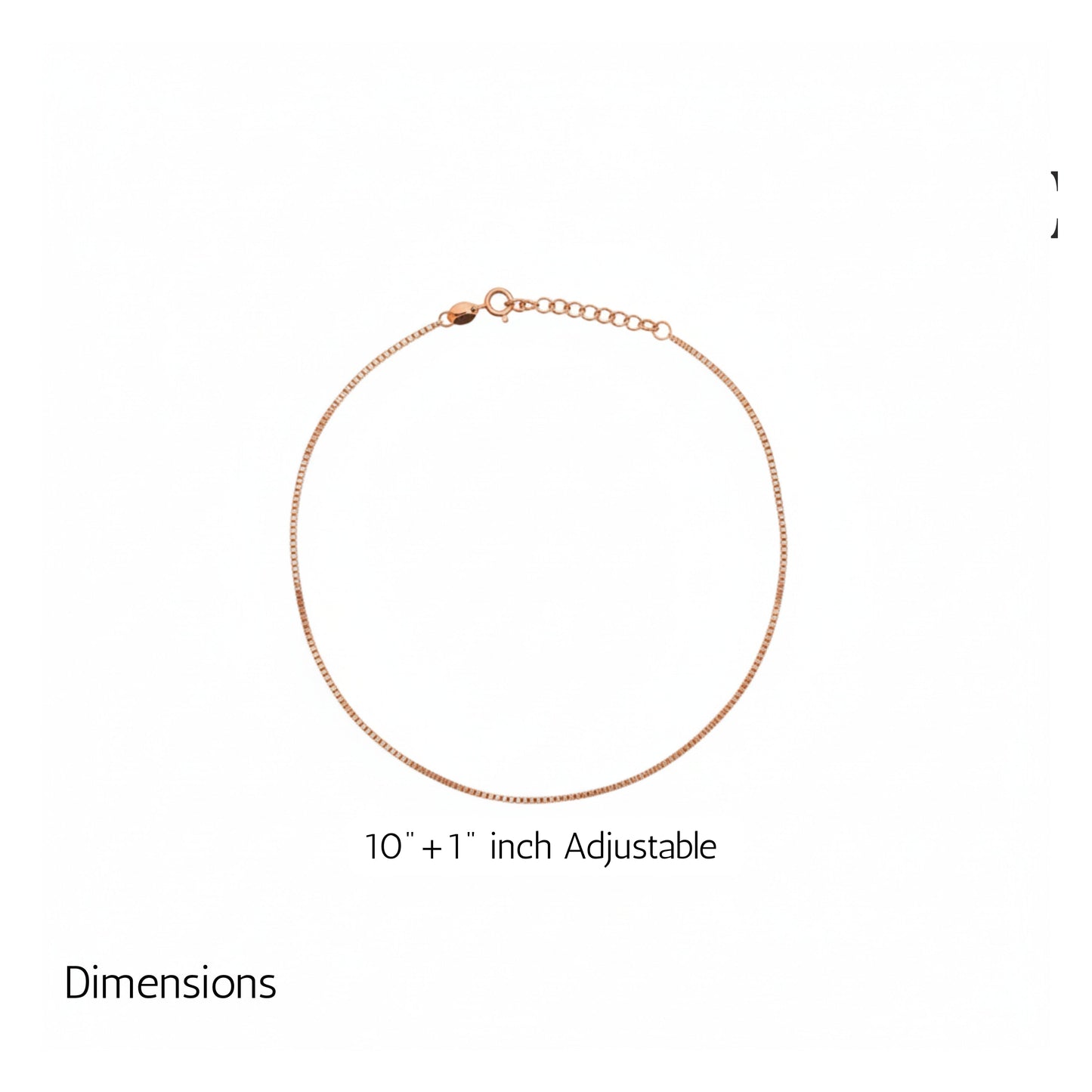 Rose gold premium box chain Anklet for her