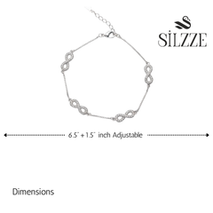 Silver Multi infinity Box chain Bracelet for her
