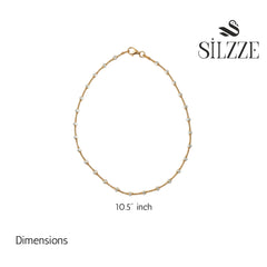 Rose gold luminous Silver Beads  Anklet for her