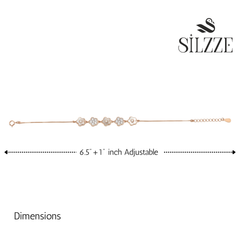 Rose gold Cute Flower Design Chain Bracelet With MOP & CZ Diamonds