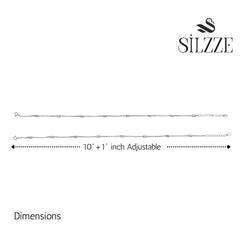 Silver Beaded Box chain anklet for her