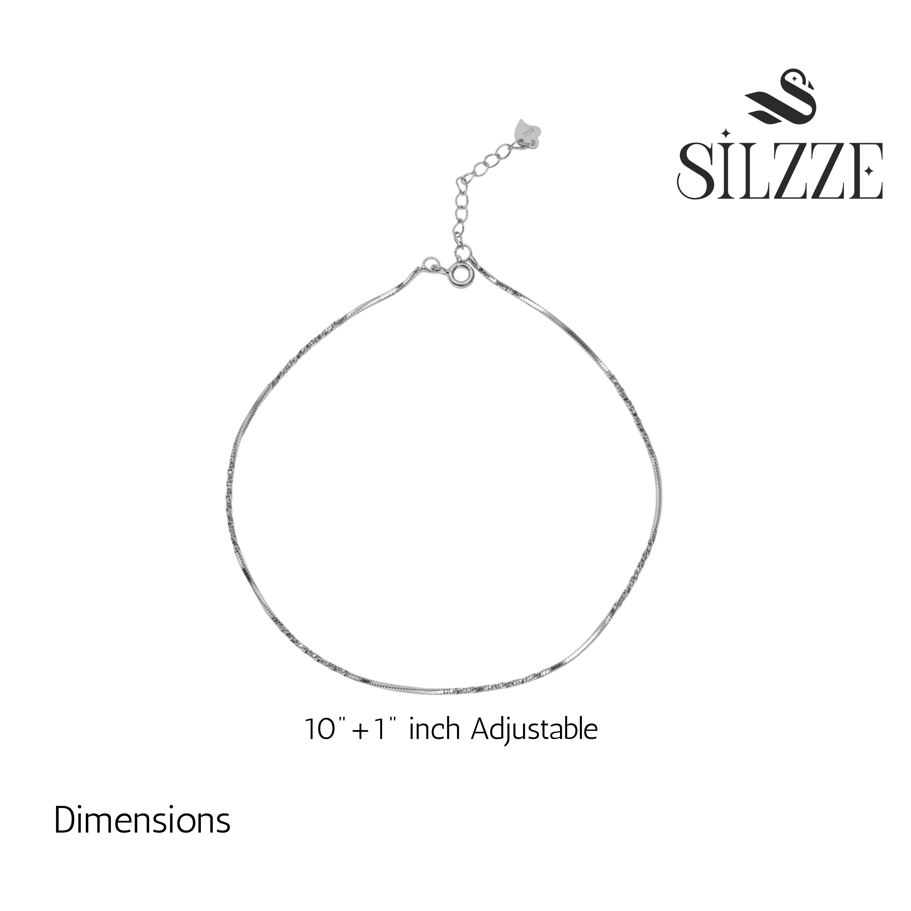 Silver sleek Twisted Box chain Anklet