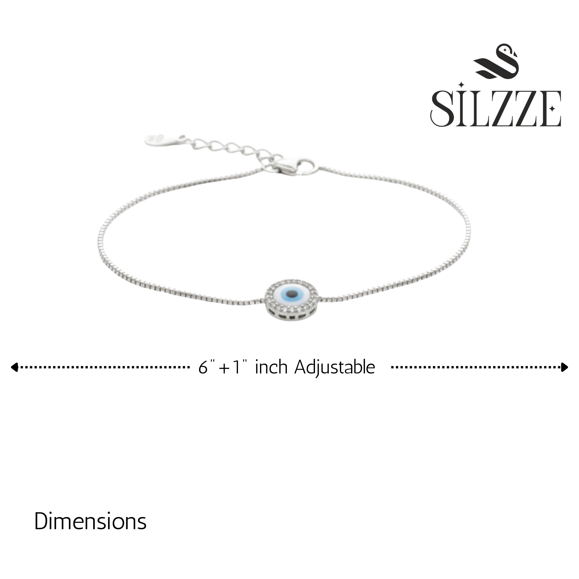 Silver Elegant Evil Eye Sterling Bracelet For Her