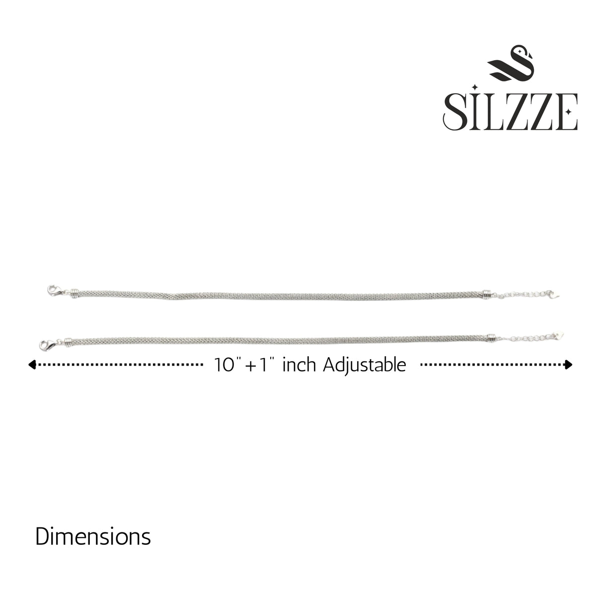 Silver Italian Rope chain Anklet for her