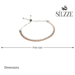 Silver Dual-Tone Pave Slider Bracelet For Her