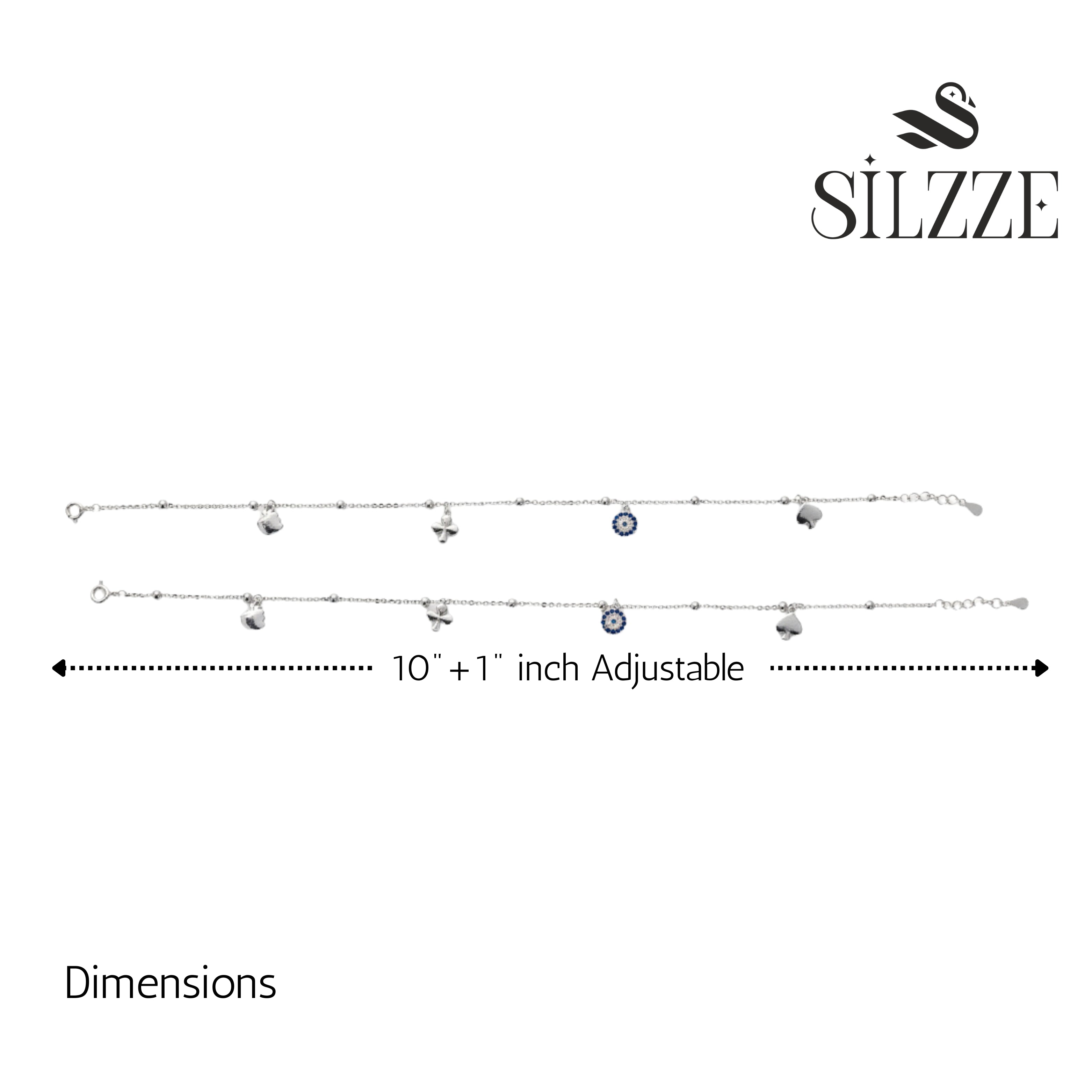 Silver Ace of spades anklet for her