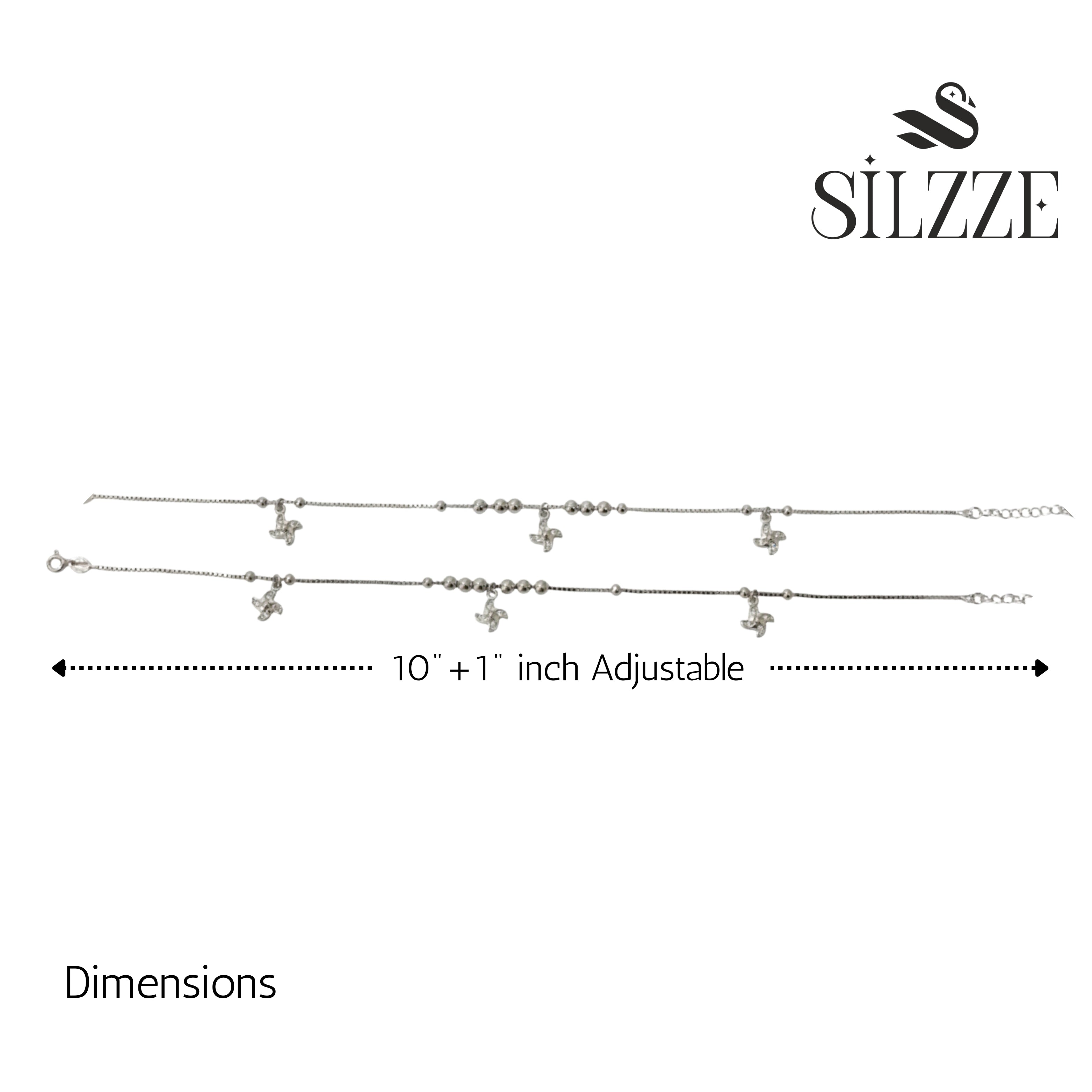 Silver Star charm Anklets