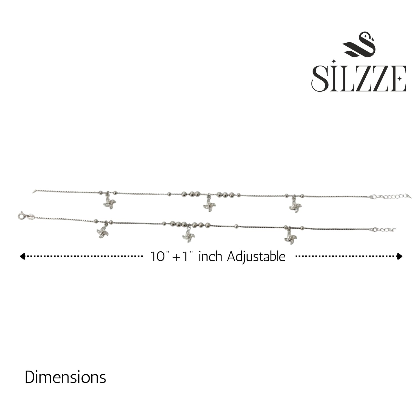 Silver Star charm Anklets