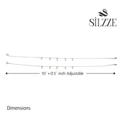 Silver pearl diamond charms Anklets for her