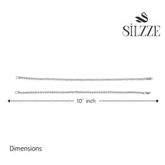 Silver Classic tennis Anklet with CZ Solitaire Diamonds