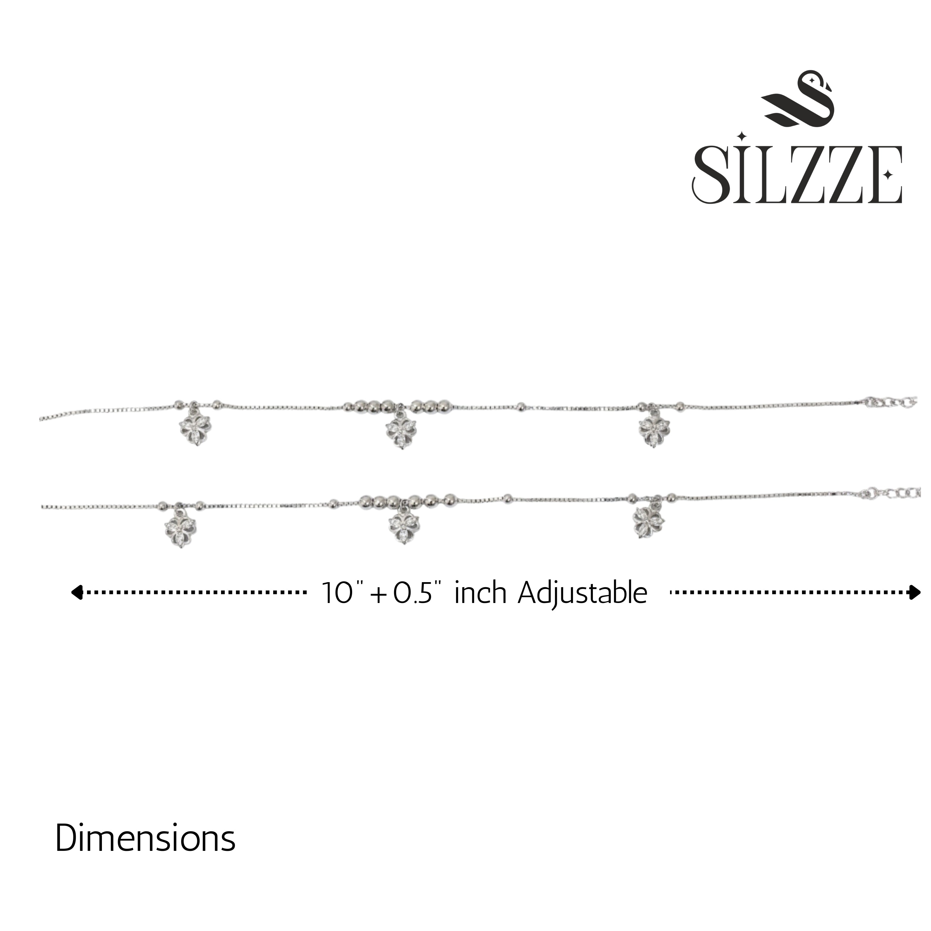 Silver Blossomed Flower Anklet