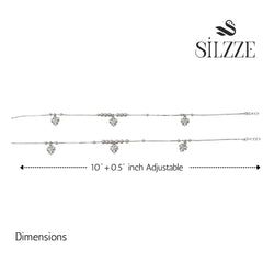 Silver Blossomed Flower Anklet