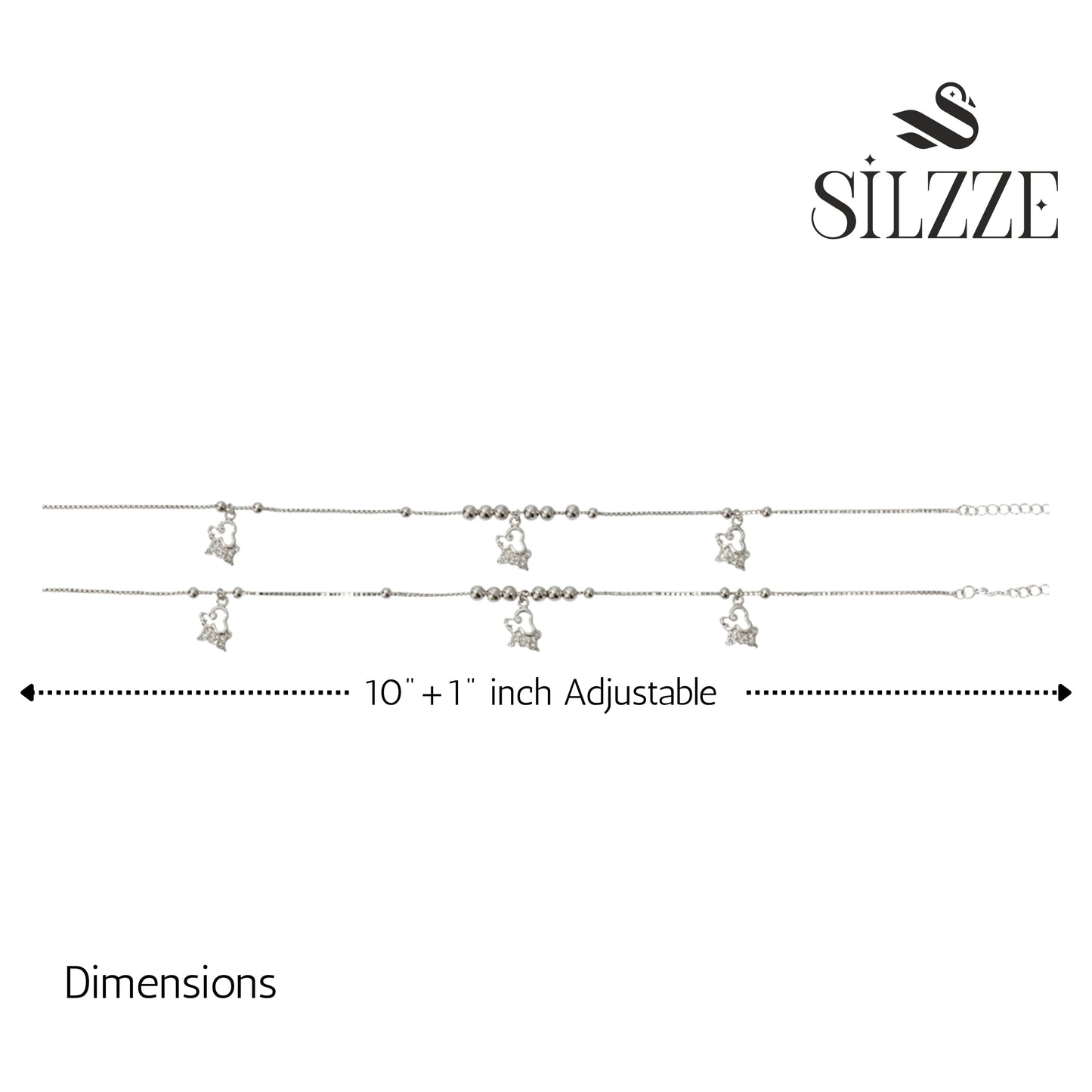 Silver Adorable Puppy charm Anklet