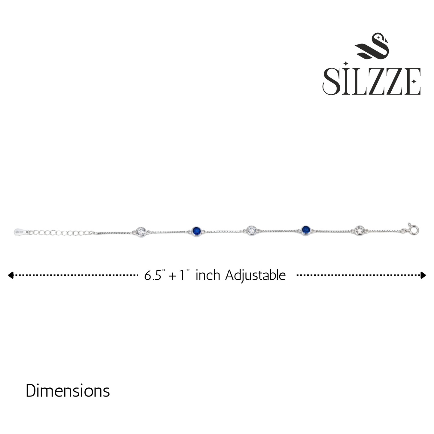 Silver Classic Blue and White Girlish Chain bracelet