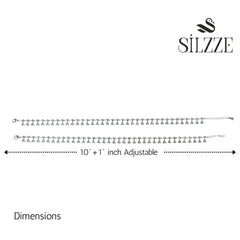 Silver Premium Triangle shaped CZ Diamond Anklet