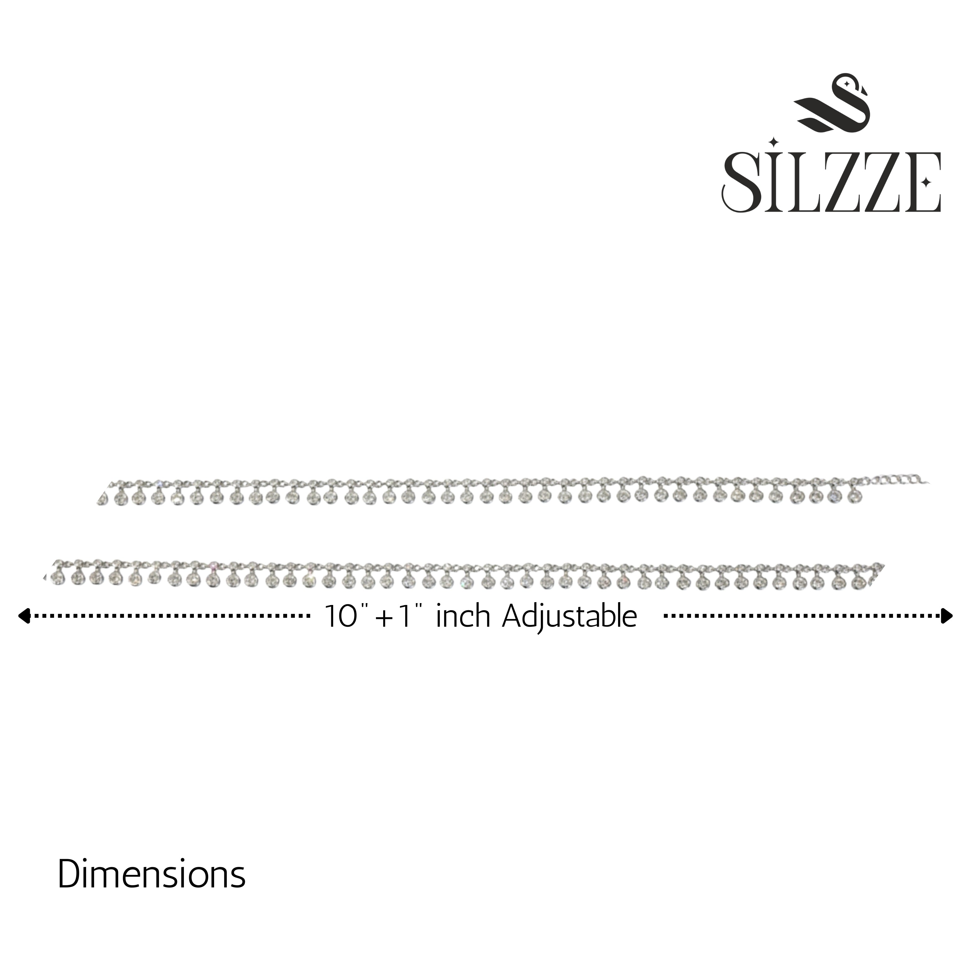 Silver Dancing light diamond cut anklet for her