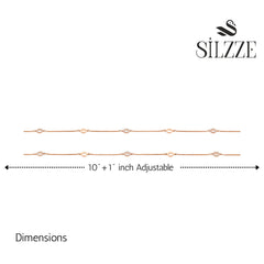 Silver Rose gold Oval Charms Anklet