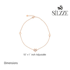 Silver Rose gold star Anklet for her