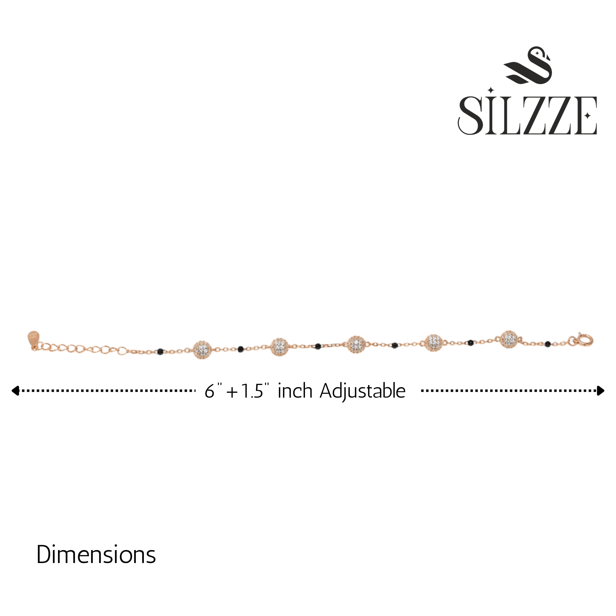 Rose gold Disco ball Chain Bracelet for her