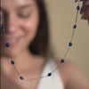Silver Blue Sapphire chain  Necklace