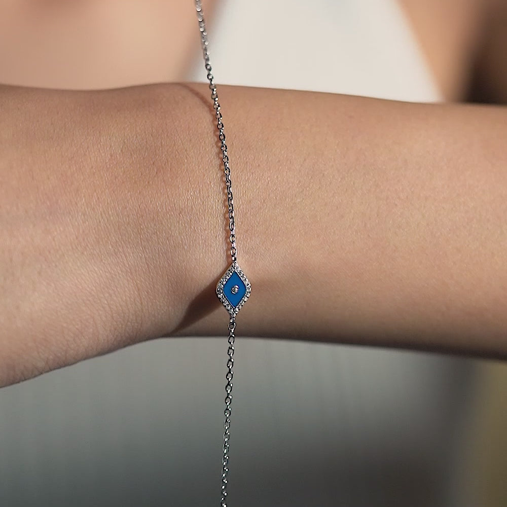 925 Sparkling Sapphire Evil Eye Bracelet