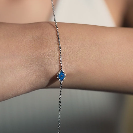 925 Sparkling Sapphire Evil Eye Bracelet