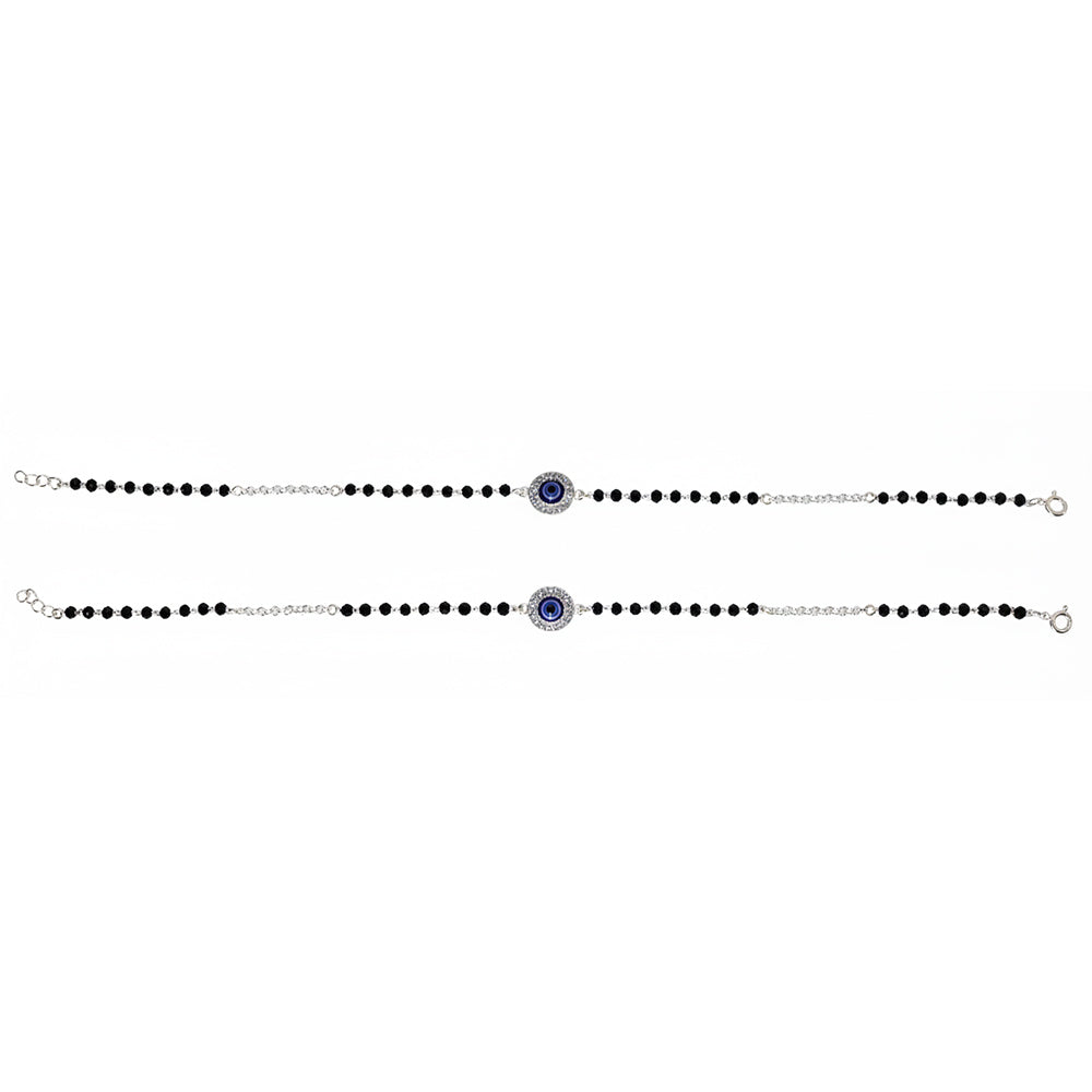 Silver Dazzling Evil Eye Anklet
