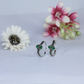 Silver Garland Green Toe Ring