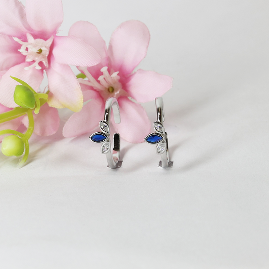 Silver Blue crown Toe ring