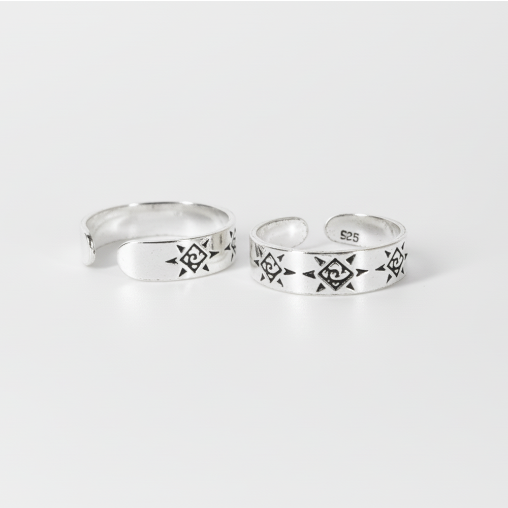 Silver Beach and sun  Aesthetic Toe ring
