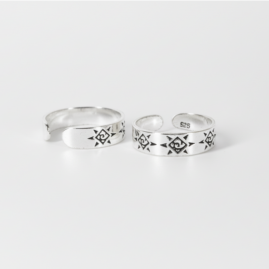 Silver Beach and sun  Aesthetic Toe ring