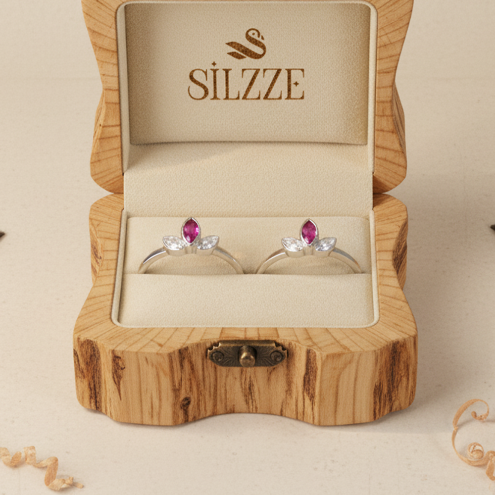 Silver Pink crown Toe ring