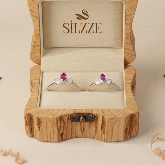 Silver Pink crown Toe ring