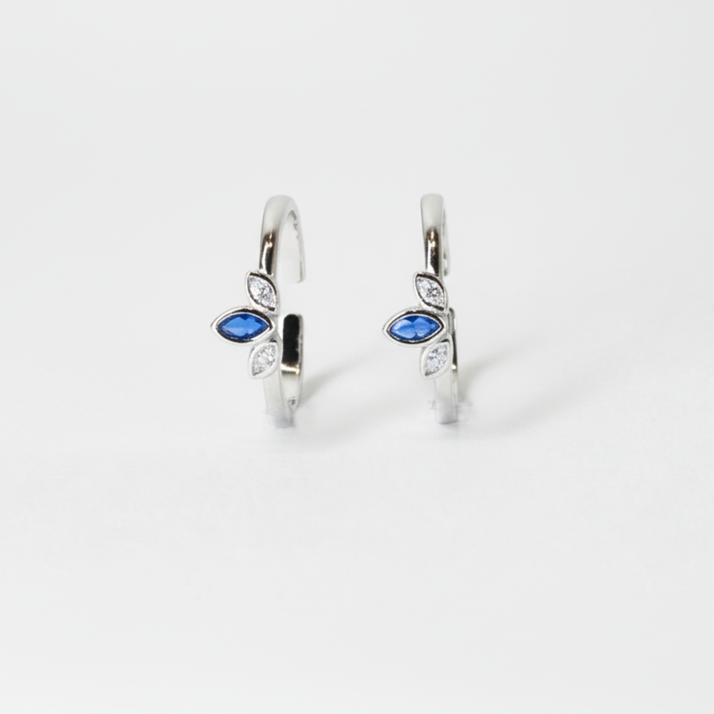 Silver Blue crown Toe ring